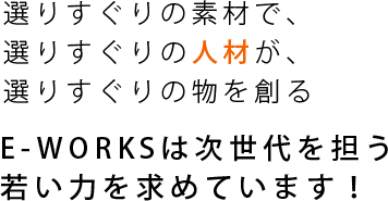 リクルート E-WORKSは次世代を担う若い力を求めています!
